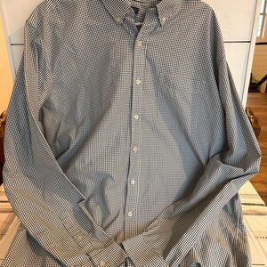 Eddie Bauer Men's Black and White Gingham Shirt